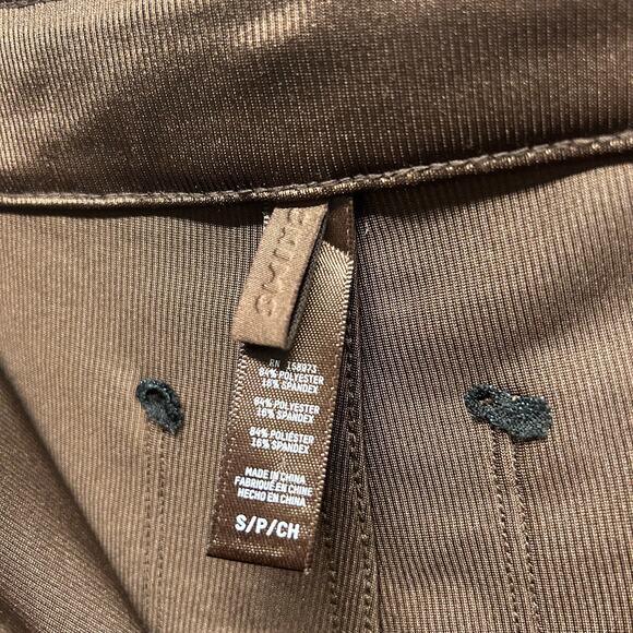 SKIMS Disco Leggings Sz S Shiny High Waist Cocoa Brown Glam Night Out Club wear - Picture 3 of 6